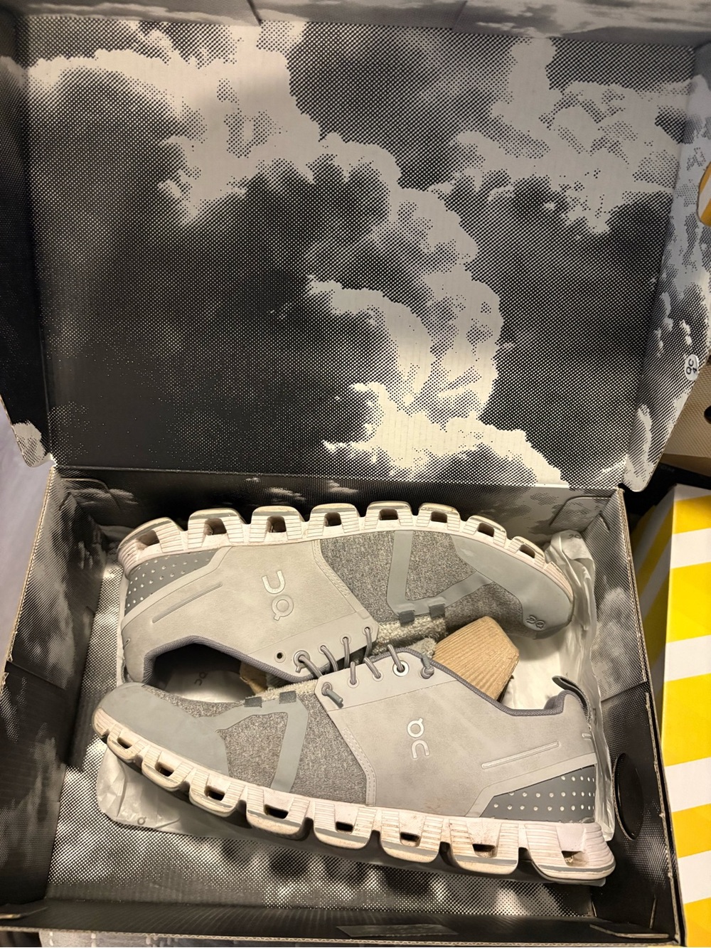 On Running Men’s Athletic Shoes in Light Gray and White